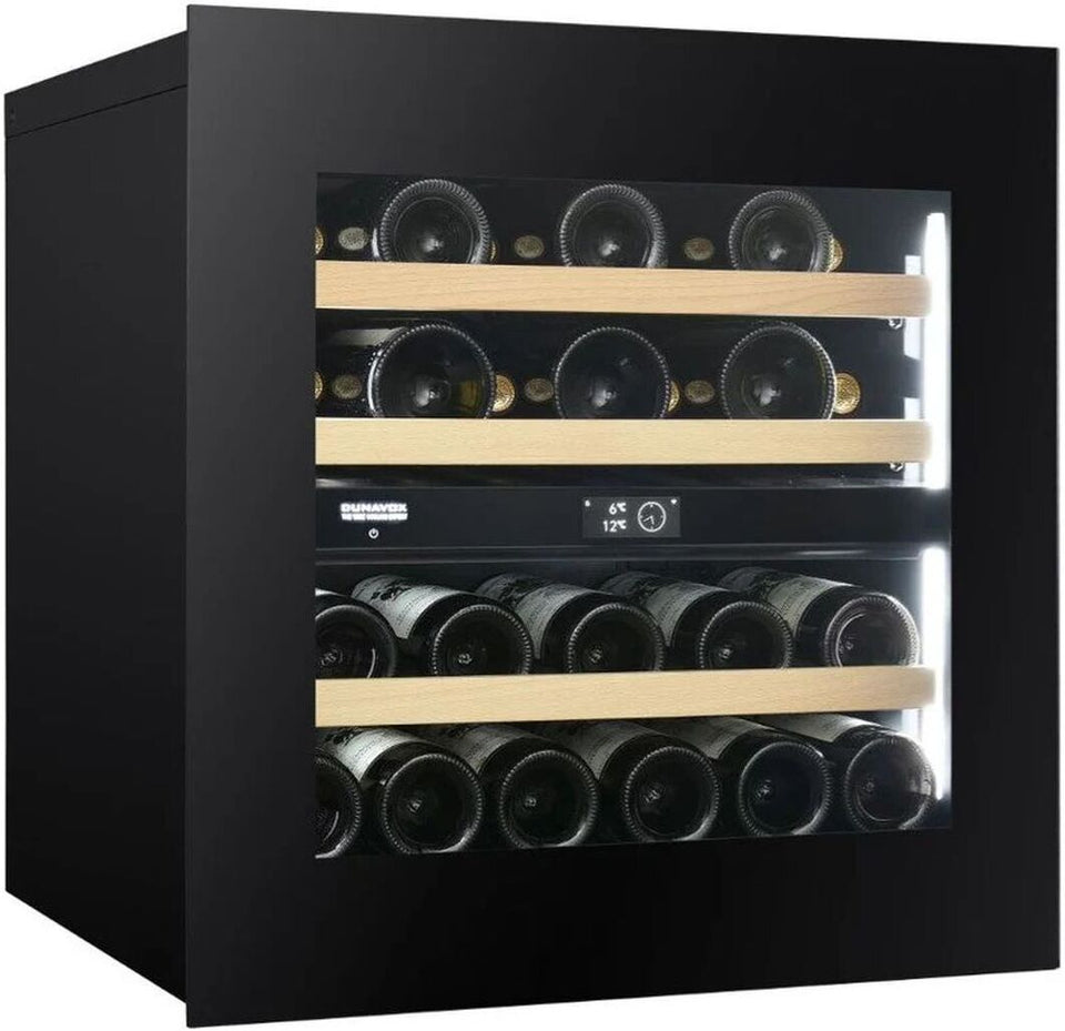 Dunavox Built In Wine Cooler DVN-25-65DB-TO - Black Glass